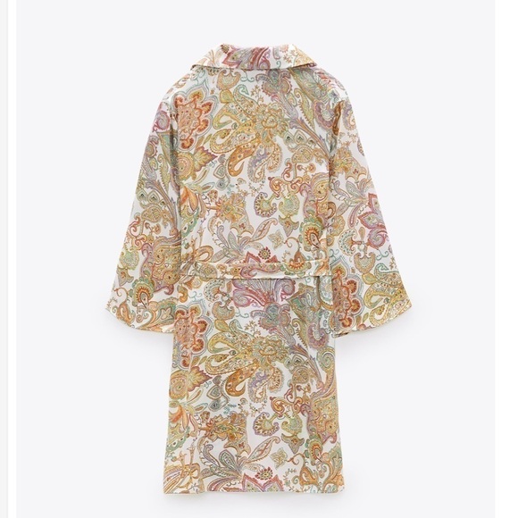 Zara Paisley Print Tunic Dress Flowy XS - Picture 7 of 9